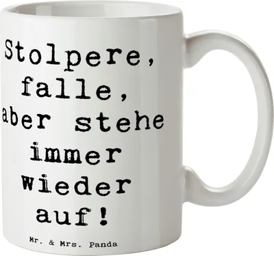 Produktbild von Mr. & Mrs. Panda Kaffeetasse Spruch Fehler machen und daraus lernen - Weiß - Geschenk, Chancen, Tasse, Geschenktasse, Zuversicht, mit, Inspiration, Vertrauem, Trost, Mut
