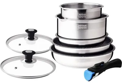 Obrázek produktu pro Set oale si cratite Arthur Martin, 8 piese, inox