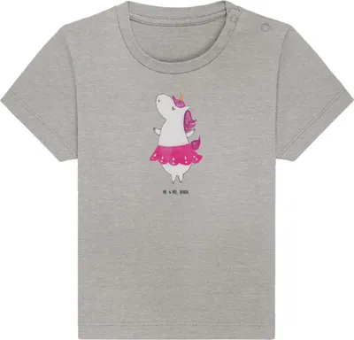 Produktbild von Mr. & Mrs. Panda  T-Shirt Einhorn Ballerina 12. - 18. Monat - Heather Grey - Geschenk, Party, Babyshirt, Einhörner, Wohnung, Kinder Top, Shirt, Unicorn, Geburtstag