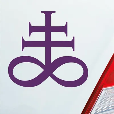 Produktbild von Auto Aufkleber Church of Satan Kirche Satans Zeichen 10x10 cm Lila Sticker Heckscheibenaufkleber