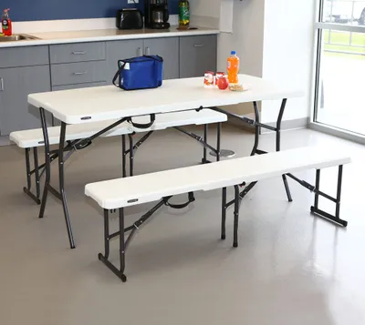 Obrázek produktu pro Plastový pivní stan Lifetime 3-dílný bílý 183x70x74 cm
