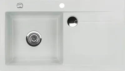 Produktbild von Spüle KeraDomo STEMA 90 in ALU Becken links mit Excenterbedienung