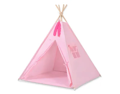 Immagine prodotto di Tenda TIPI per bambini + materassino + appendini in piuma - rosa
