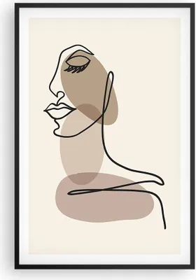 Produktbild von Gerahmtes Poster - Schwarzer Rahmen - Linie Kunst Boho - 61x91,5 cm - Wand Bild - Wanddeko - Wandbilder - Kunstposter - Wandposter - Bilderrahmen - Bilder - Kunstdruck Wanddekoration - P2BPA61x91-4728