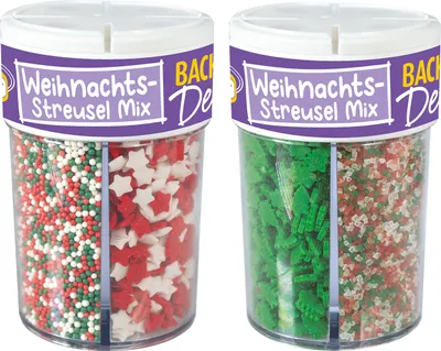 Produktbild von Günthart BackDecor Streusel Weihnachten Mix, Zuckerstreusel essbare Streusel Tortendeko