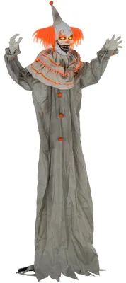 Produktbild von HOMCOM 183cm Halloween Dekoration Stehender Clown mit LED-Lichter Soundfunktion