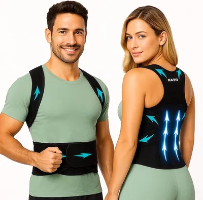 Obrázek produktu pro Korekce držení těla – podpora zad – pohodlné sezení – ergonomický design – 3 velikosti – černá barva