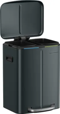 Produktbild von SONGMICS Mülleimer Küche, Treteimer, 2 x 20 L, Mülltrennsystem 2 Fächer, Grüngrau