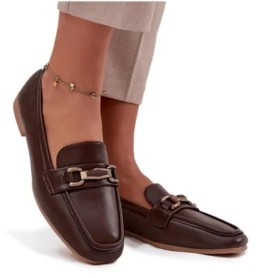 Zdjęcie produktu dla Półbuty Loafersy Damskie Z Ozdobą Brązowe Priscelle 38