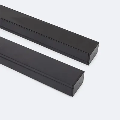 Produktbild von Aluminiumprofil Aufbau für LED Streifen bis 22 mm Schwarz 2 m Schwarz transluzent