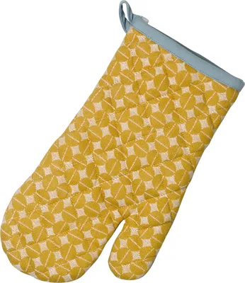 Produktbild von Topfhandschuh - Gelb - Blau - Baumwolle - 18 x 31 cm