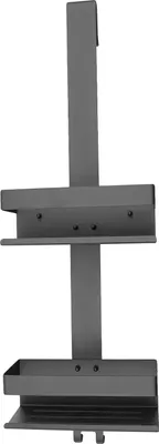Image de Étagère de salle de bain, design à 2 niveaux, acier inoxydable durable, noir