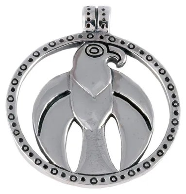 Produktbild von Falkenamulett Schmuck Anhänger 925er Silber - Wikinger - 37x40mm