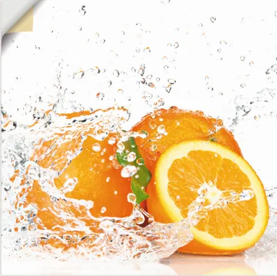 Produktbild von ARTland Wandbild, selbstklebend Orange mit Spritzwasser Größe: 40x40 cm