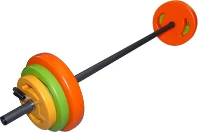 Immagine prodotto di Tunturi Pesi Palestra Per Allenamento Aerobico - Dischi Palestra In Plastica - 1 Barra Componibile Inclusa - 20 Kg