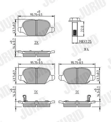 Produktbild von JURID Bremsbeläge Satz Hinten für FIAT Panda Schrägheck (312, 319) 573427J