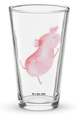 Produktbild von Mr. & Mrs. Panda Glas Axolotl Tanzen - Transparent - Geschenk, Verrückt, Lurch, Wasserglas, Cocktailglas, Freudig, Limonadenglas, gut Gelaunt, Bierglas, Sterne, Tumbler