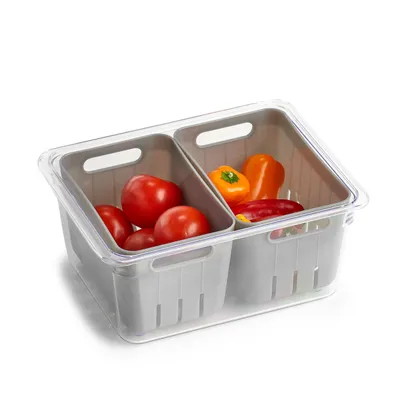 Produktbild von Zeller obst- und gemüse frischhaltedosen grau - Transparent & Grau - Mit Deckel