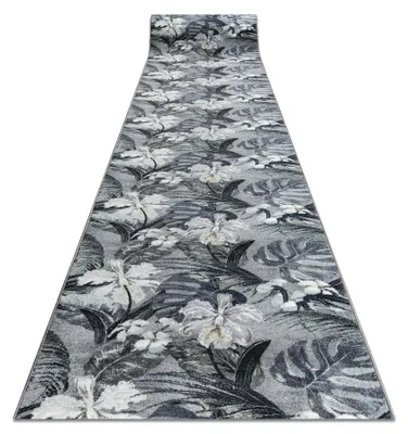 Image de TAPIS DE COULOIR antidérapant MONSTERA Feuilles la gomme gris 100 cm gris 100x880 cm