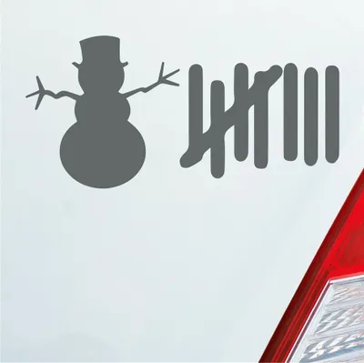 Produktbild von Auto Aufkleber Strichliste Liste Schnee Winter Snowman 15x8 cm Grau Sticker Heckscheibenaufkleber