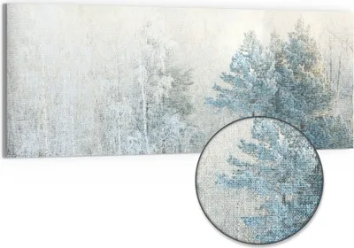 Produktbild von DEQORI Hybrid Leinwand Bild 150x60 cm 'Frostige Stille' Wandbild Glas flach modern