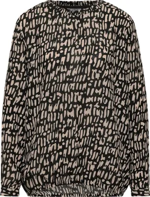 Produktbild von Printed Smock Neckline Blouse 37406 raw khaki Größe S