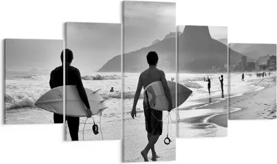 Produktbild von Bild auf Leinwand - Leinwandbild - Meer Welle Surfen - 125x70cm - Wand Bild - Wanddeko - Wandbilder - Leinwanddruck - Bilder - Kunstdruck - Wanddekoration - Leinwand bilder - Wandkunst - EA125x70-3745