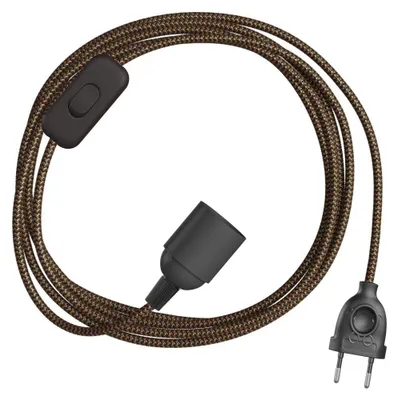 Immagine prodotto di Creative Cables - SnakeBis Zig-Zag - Cablaggio con portalampada e cavo in tessuto effetto Zig-Zag