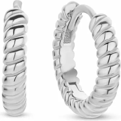 Produktbild von New Bling 9NB-0768 Zilveren Oorringen - Dames - Bewerkt - 14 x 2,5 mm - Rhodium - Zilver