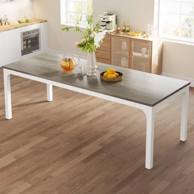 Produktbild von Esstisch rechteckig 200 x 70 x 75 cm für 6-8 Personen, Eiche, Metallbeine
