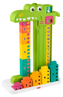 Produktbild von Fisher-Price Mein Zahlen-Krokodil Lernspielzeug mit 10 Stapelblöcken für Kleinkinder, 3 Jahr(e), Kunststoff, Mehrfarbig