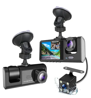 Productafbeelding van Dashcam voor en achter, 3 camera's 1080p + 720p + 480p