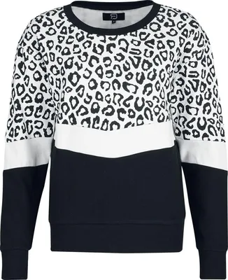 Produktbild von RED by EMP Damen schwarz-blaues Sweatshirt mit Animal-Print L