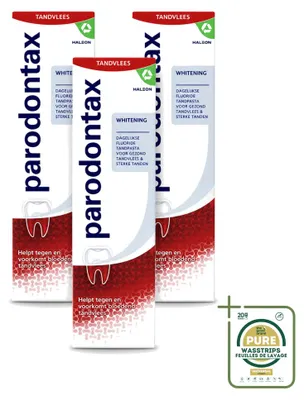 Immagine prodotto di 3 confezioni di dentifricio sbiancante Parodontax - 75 ml - confezione risparmio - 3 pezzi