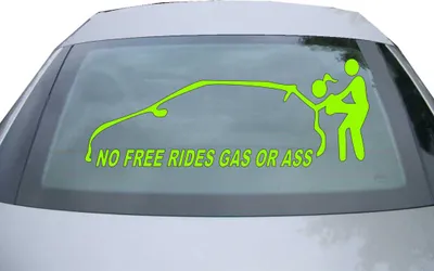 Produktbild von Indigos UG - Aufkleber Heckscheibe & Motorklappe DE2058 - neongrün - 600x288 mm - No free rides - gas or ass - Auto Scheiben Fenster Heckklappe Tuning Racing JDM - Die cut