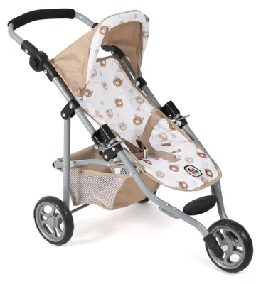 Immagine prodotto di Bayer Chic 2000 Passeggino per bambole Lola | Passeggino sportivo per bambole fino a 50 cm | Regolabile in altezza e pieghevole, con cintura di sicurezza | Adatto dai 3 anni, colore beige