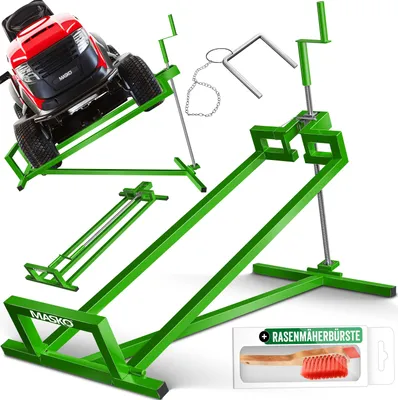 Produktbild von MASKO® XXL Rasentraktorheber 450kg Hebevorrichtung für Aufsitzmäher inkl. Bürste