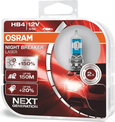 Zdjęcie produktu dla Żarówka Hb4 12V/51W P22D  150  Night Breaker Laser Duo Box