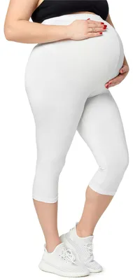 Produktbild von Merry Style Große Größen Damen 3/4 Umstandsleggings aus Viskose MS10-461 (Weiß, 3XL)