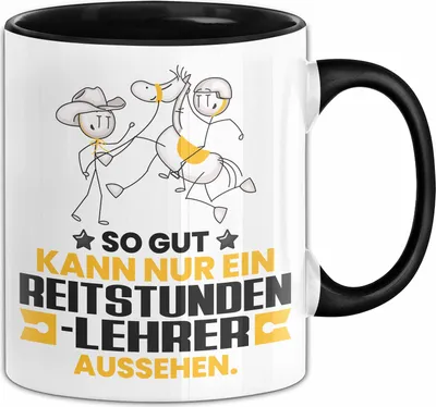Produktbild von Reitstundenlehrer Geschenk Tasse So Gut Kann Nur Ein Reitstundenlehrer Aussehen Geschenkidee Kaffee-Becher (Schwarz)