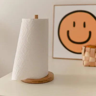 Immagine prodotto di Portasciugamani in bambù per cucina e bagno - Legno - Portarotolo - A074