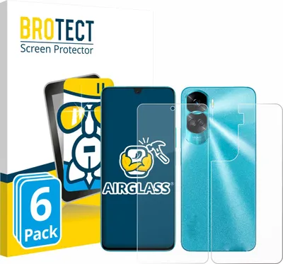 Produktbild von 6x BROTECT Schutzglas für Honor 90 Lite (Display+Rückseite) Schutzfolie Panzer Folie Glas Display Schutz klar