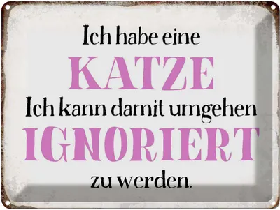 Produktbild von vianmo Blechschild 30x40 cm habe Katze kann ignoriert werden