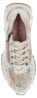 Produktbild von Laura Vita Damen Sneaker perforiert Blüten Reißverschluss Plateau TELLAO 17, Größe:40 EU, Farbe:Rosa