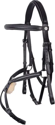 Produktbild von Harrys Horse Mexikanische Trense Zaum inkl. Zügeln schwarz , Größe Pferd:Full