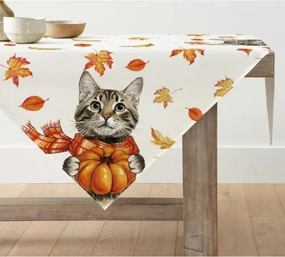 Obrázek produktu pro Artoid podzimní kočka javorové listy ubrus 85x85 cm