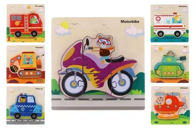 Image de Puzzle en bois "Véhicules" de Teddies