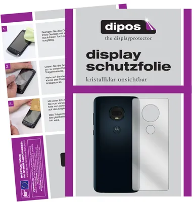 Produktbild von 2x Schutzfolie für Motorola Moto G7 Rückseite klar Displayschutzfolie Display