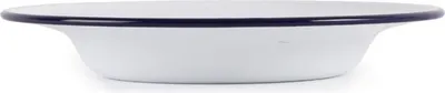 Produktbild von Olympia Emaille Suppenteller - weiß-blau - 24,5cm - 12 Teller - spülmaschinenfest