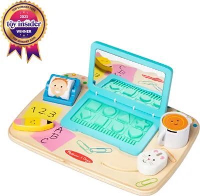 Image de Jouet ordinateur portable en bois pour jeunes enfants